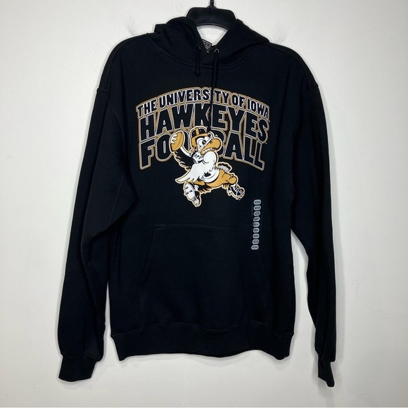 University of Iowa Hawkeyes football hoodie sweatshirt black size medium - Picture 1 of 5